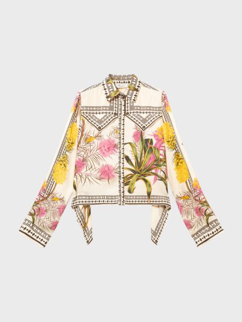 Blumarine FOULARD-PRINT TWILL SHIRT