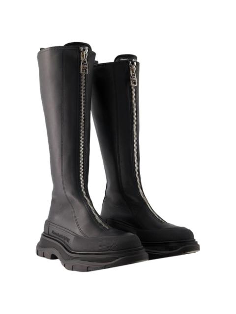 Alexander McQueen Alexander McQueen Women's Leather Tread Slick Boot (Authentic Pre-Loved)