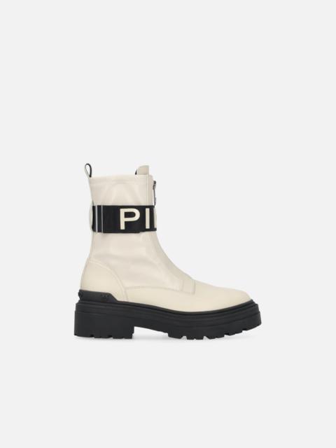PINKO PLATFORM BOOTS WITH PINKO LETTERING LOGO