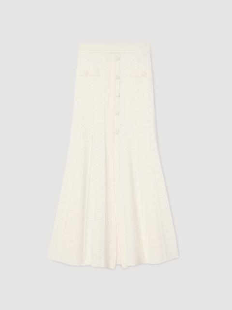 Sandro POINTELLE KNIT MIDI SKIRT