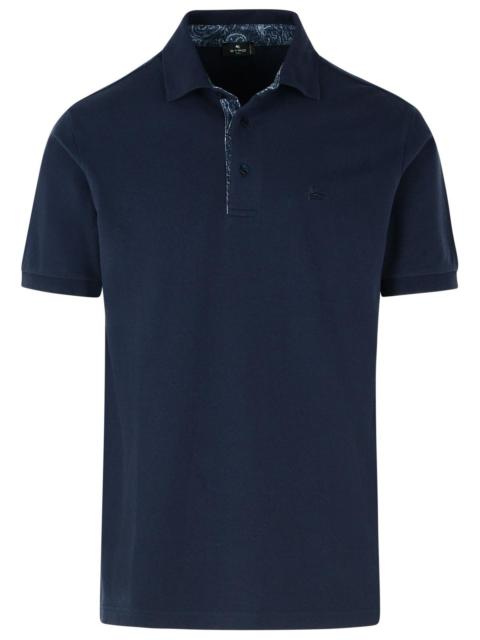 Etro Polo Shirt In Blue Cotton Men