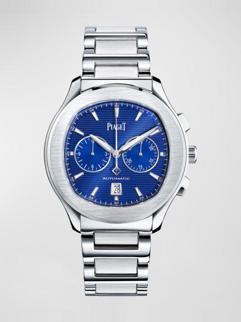 Stainless Steel Blue Chronograph Watch