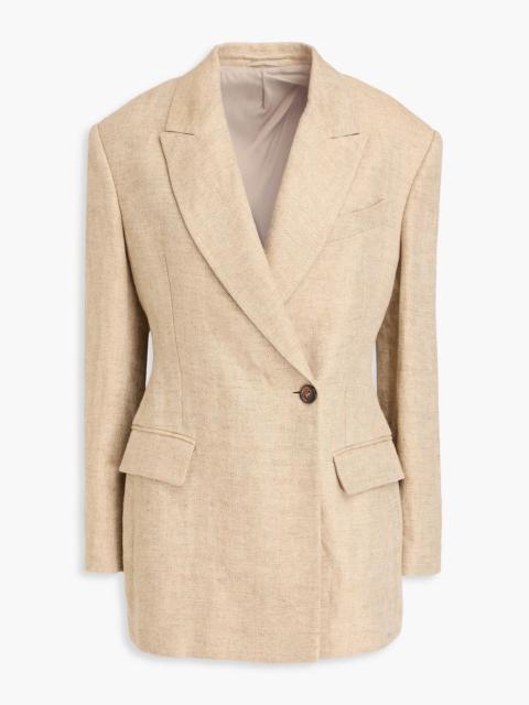 Brunello Cucinelli Double-breasted bead-embellished linen blazer