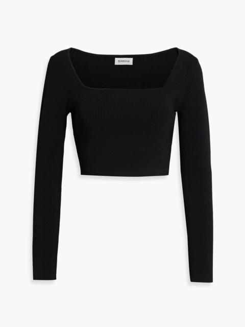 SIMKHAI Halstin cropped ribbed-knit top