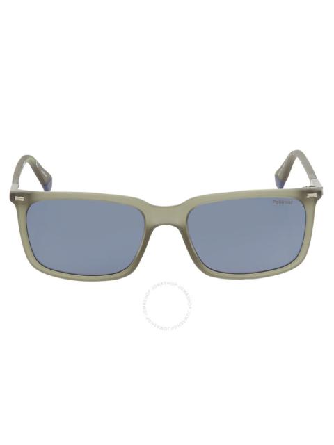 Polaroid - Polaroid Core Polarized Blue Rectangular Men's Sunglasses PLD 2117/S 0DLD/C3 55