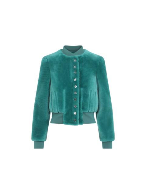 Alexander McQueen Alexander Mcqueen Cropped Shearling Bomber Jacket Women