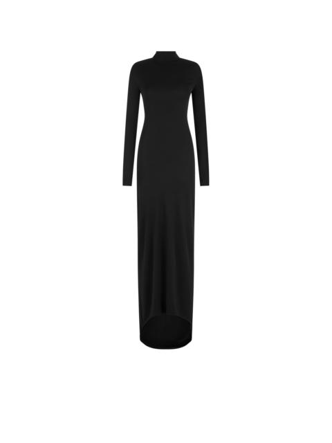 TOM FORD LONG SLEEVE ASYMMETRIC EVENING DRESS WITH TWISTED BACK