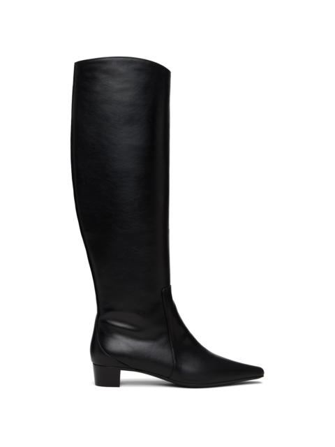 BY FAR Black Pascal Nappa Leather Tall Boots