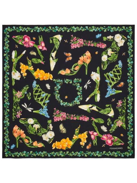 FERRAGAMO Ferragamo Women Eden Shoes Print Silk Scarf