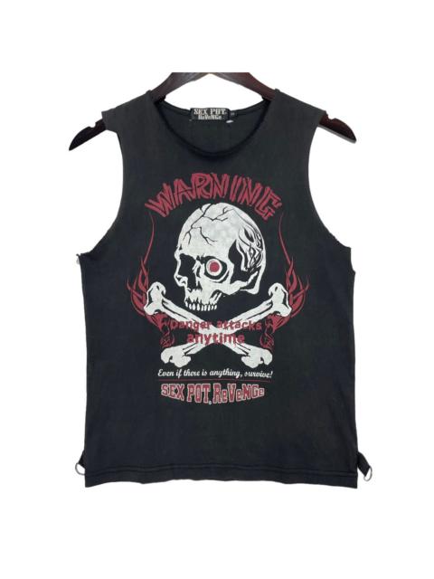 Other Designers Japanese Brand - Sex Pot Revenge Sleeveless Skull Big Logo Punk Rock Tshirt