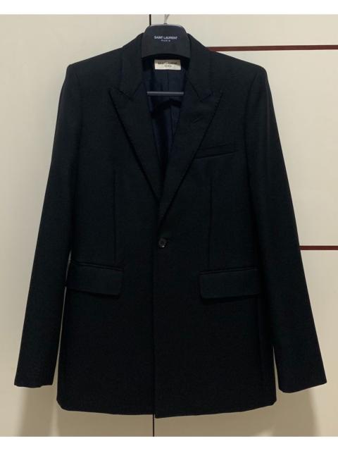 SAINT LAURENT Saint Laurent 15FW Runway Black Contrast Stitching Peak Lapel Suit