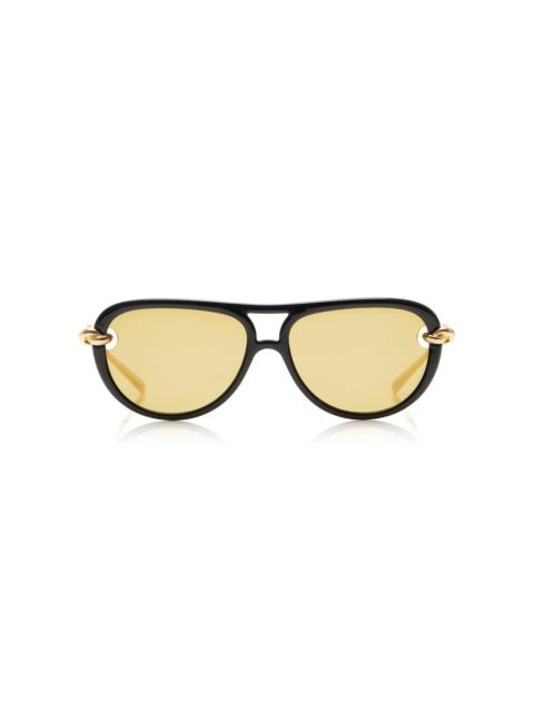 Bottega Veneta Yellow Aviator-Frame Sunglasses yellow