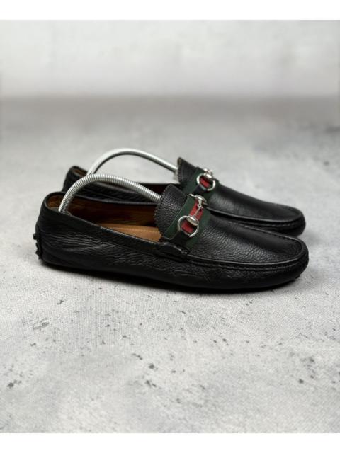 GUCCI Vintage Gucci Horsebit Driving Loafers Black Italy Leather