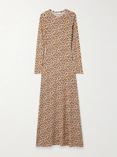 ULLA JOHNSON Amari Printed Stretch-jersey Maxi Dress