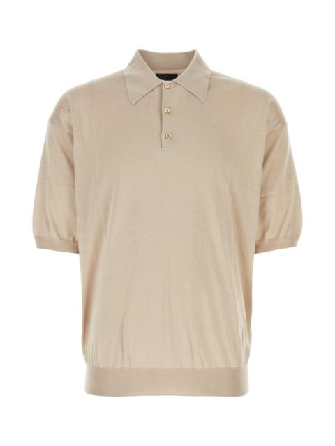 Prada Prada Men Sand Silk Polo Shirt