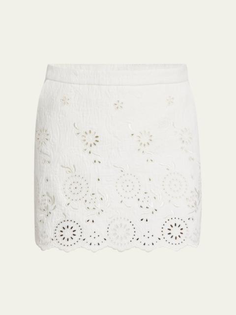 Chloé Embroidered Spongy Jacquard Mini Skirt