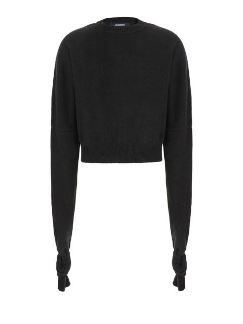 JACQUEMUS Jacquemus Women Le Pull Fiocco Is A Sweater With A High Collar And Long Sleeves In Brown Merino Wool