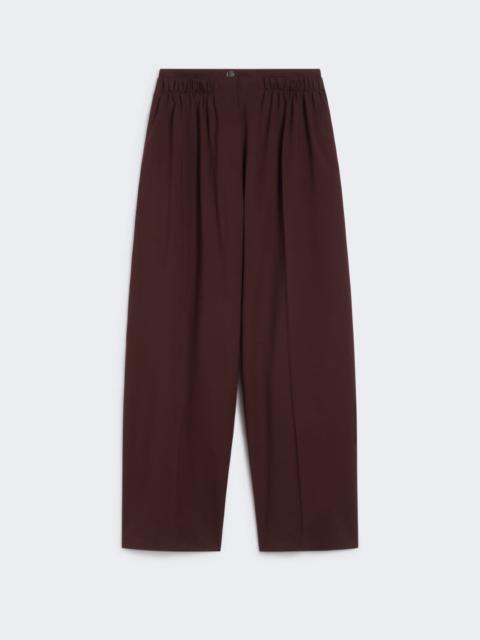 Sportmax Wide-fit stretch wool trousers - WINE-COLOURED