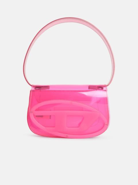 Diesel ICONIC '1DR SHOULDER BAG IN FUCHSIA TRANSPARENT TPU