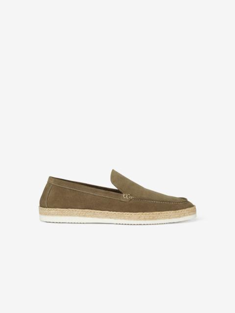 CORNELIANI Taupe suede slip-on loafers