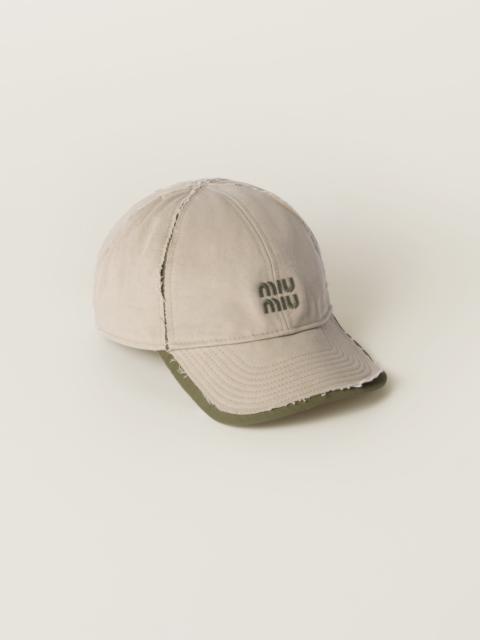 Miu Miu Drill and poplin baseball cap