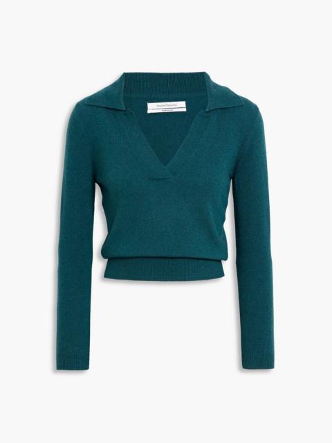 Another Tomorrow Cashmere and wool-blend polo sweater