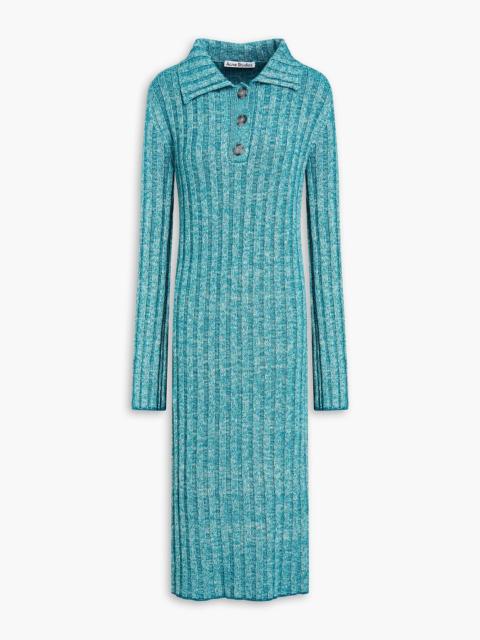 Acne Studios Ribbed mélange wool-blend midi dress