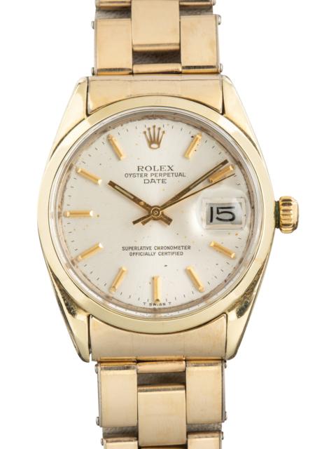 ROLEX Vintage Rolex Date 1550 Yellow Gold Shell Silver Dial
