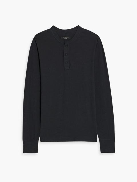 rag & bone Cotton-blend jersey Henley T-shirt