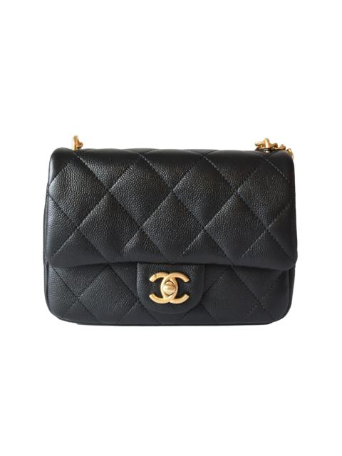 CHANEL Chanel Caviar Quilted Mini 24P Sweetheart Flap Bag 19 cm Gold Hardware Black