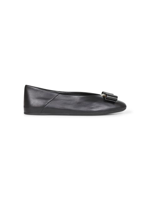 FERRAGAMO Black Vara bow ballet flats