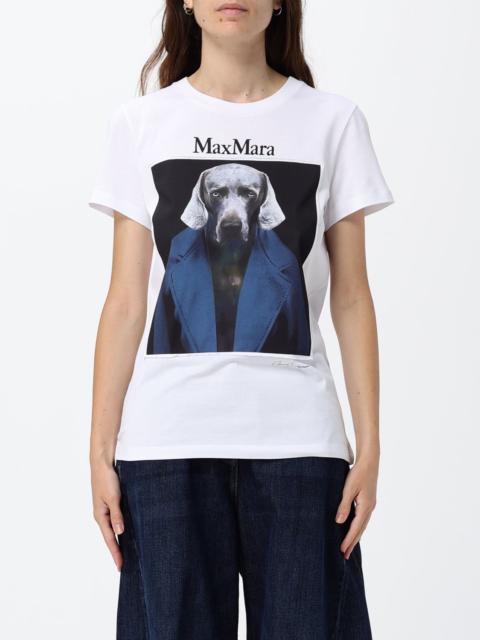 Max Mara Max Mara Women Max Mara Slim Fit Cotton T-Shirt With Graphic Print And Contrast Logo
