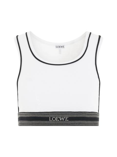 Loewe Logo Cropped Tank Top in White