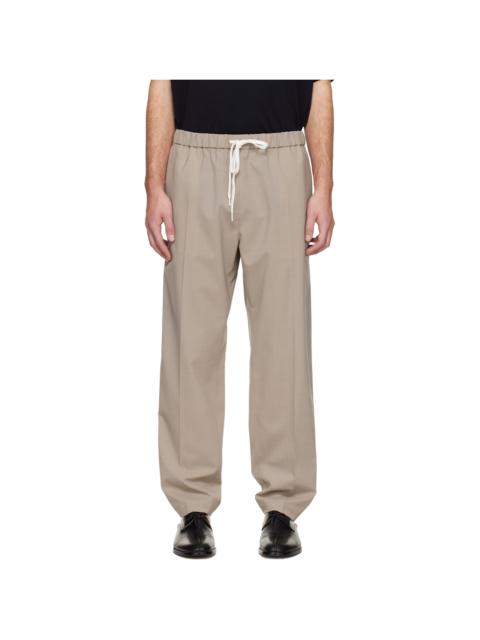 MM6 Maison Margiela Taupe Drawstring Trousers