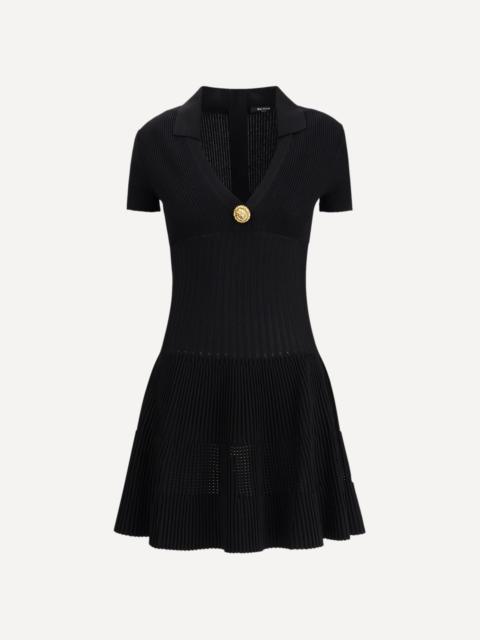 Balmain Flared knit mini Dress