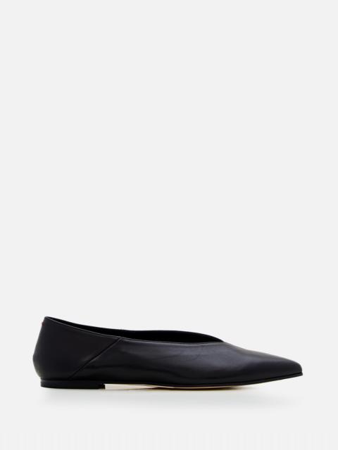 Aeyde WOMEN'S BLACK MOA LEATHER BALLERINA FLATS - AEYDE