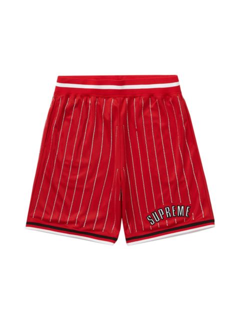 Supreme Supreme Rhinestone Stripe Basketball Short Red