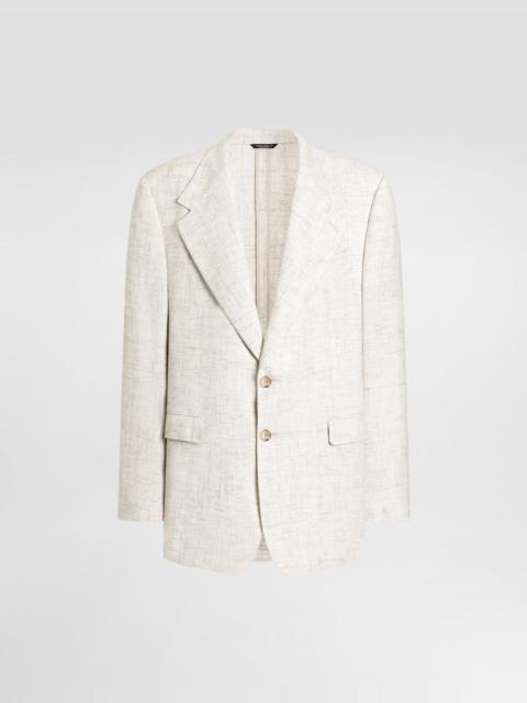 Dolce & Gabbana Single-breasted tweed-effect linen and viscose jacket
