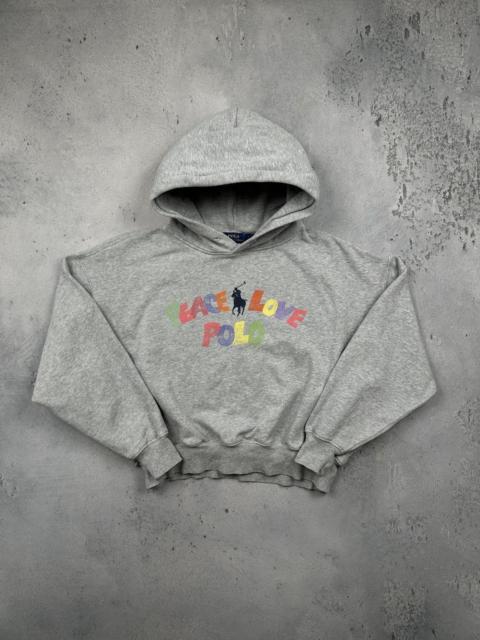 Other Designers Polo Ralph Lauren Grey Hoodie Peace Love Polo Multicolor y2k