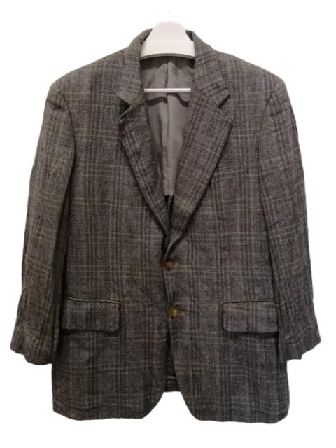 Other Designers Vintage - Vintage BURBERRY Wool & Linen Checkered Blazer
