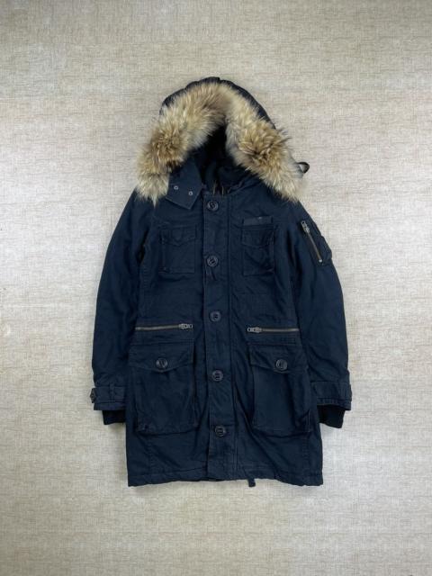 Other Designers If Six Was Nine × Le Grande Bleu (L.G.B.) × Vintage - Vintage Mossy LGB Style Multipocket Faux Fur Hoodie Jacket