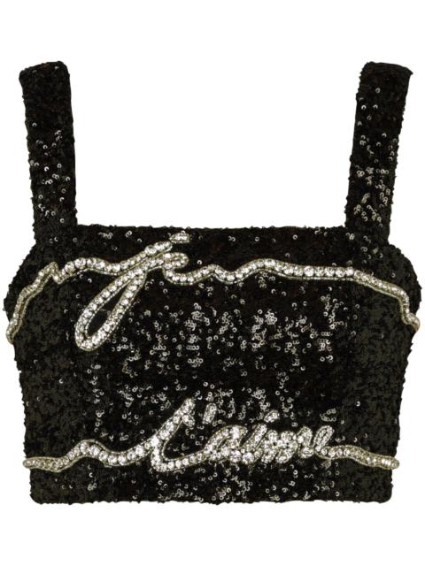 Balmain Sequinned Cropped Top