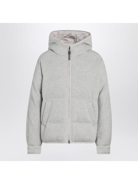 Brunello Cucinelli Brunello Cucinelli Greige Down Jacket In Cashmere Knit Women