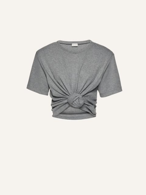 MAGDA BUTRYM Knotted ribbed t-shirt in grey