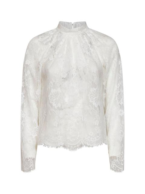 self-portrait Self Portrait Women White Lace Long-Sleeved Blouse