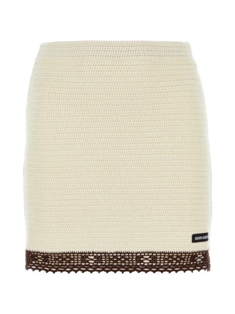 Ivory Crochet Mini Skirt