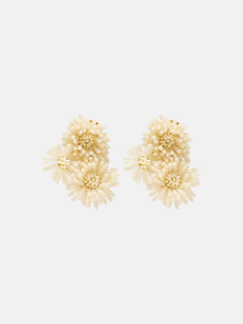 Oscar de la Renta Pompom beaded clip-on earrings
