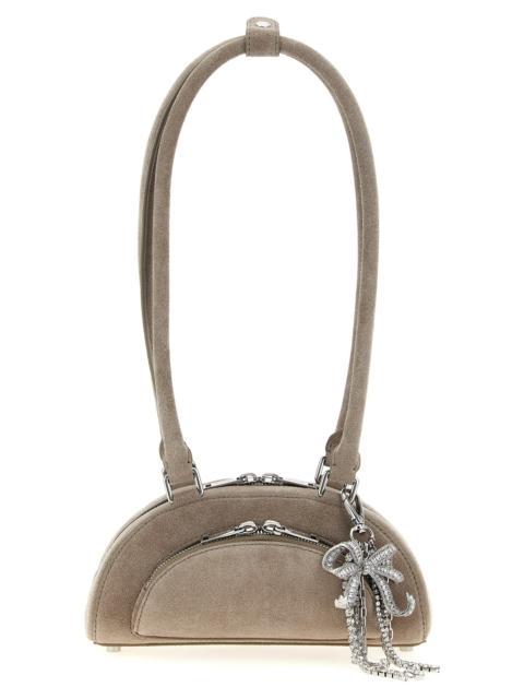 self-portrait Suede Mini With Charm Shoulder Bags Gray