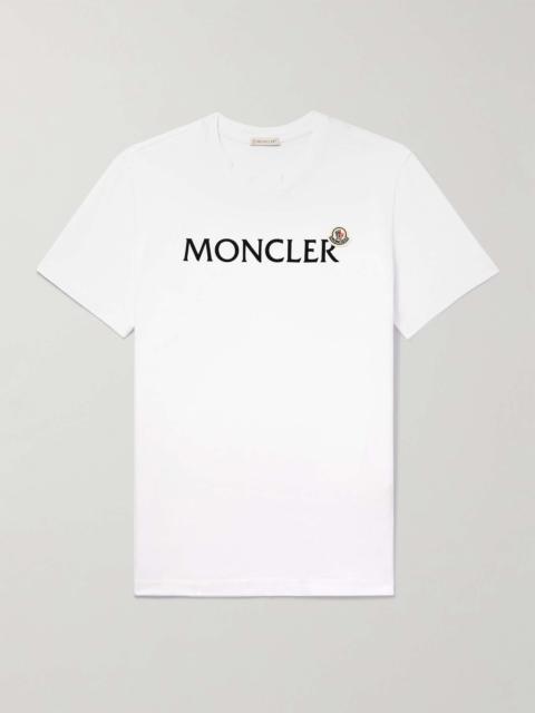 Logo-Flocked Cotton-Jersey T-Shirt