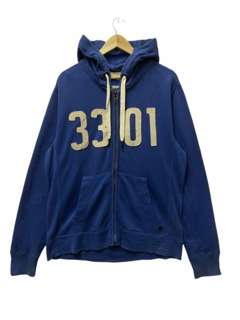 Other Designers G-Star - G star Raw 3301 Embroireded Full Zipper Hoodie Blue